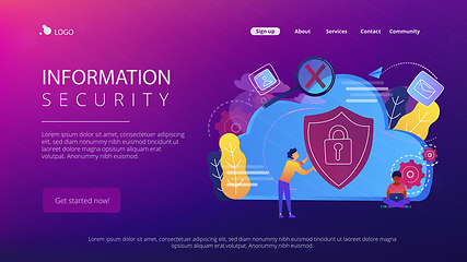 Image showing Cloud computing securityconcept landing page.