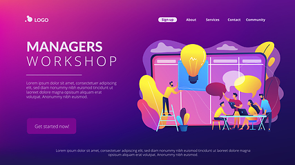 Image showing Managers workshop concept landing page.