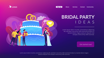 Image showing Wedding party concept landing page.