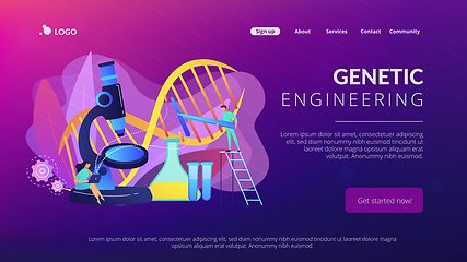 Image showing Genetic engineering concept landing page.