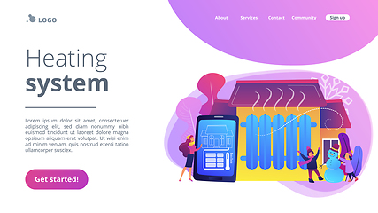 Image showing Heating system concept landing page.