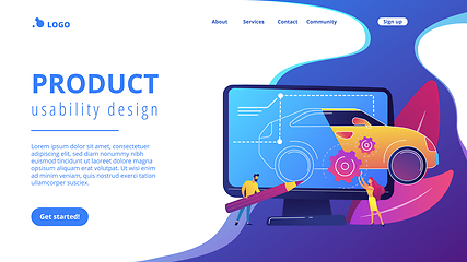 Image showing Industrial design concept landing page.