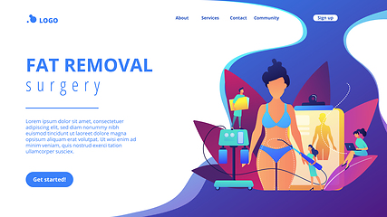 Image showing Liposuction concept landing page.
