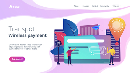 Image showing Public transport travel pass cardconcept landing page.