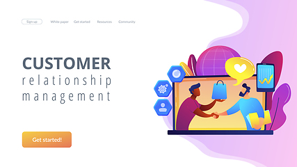 Image showing Customer Relationship Management concept landing page.