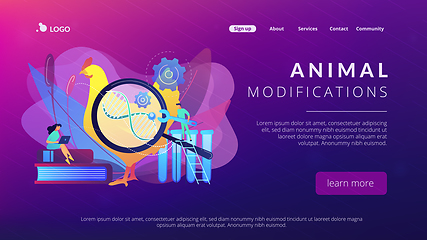Image showing Genetically modified animals concept landing page.
