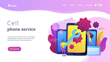 Image showing Smartphone repair concept landing page.