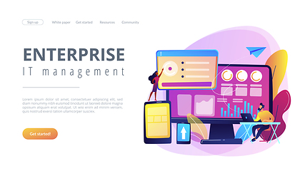 Image showing Enterprise IT management concept landing page.