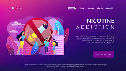 Image showing Smoking cigarettes concept landing page.