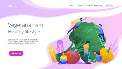 Image showing Vegetarianism and healthy lifestyle landing page.