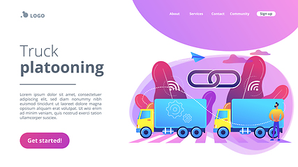 Image showing Truck platooning concept landing page.