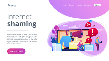 Image showing Internet shaming concept landing page.