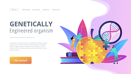 Image showing Genetically modified organism concept landing page.