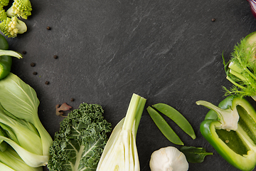 Image showing close up of different green vegetables