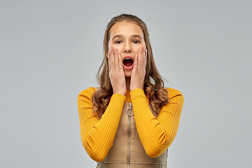 Image showing surprised or scared young teenage girl