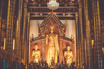 Image showing Buddha statue, Wat Chedi Luang temple, Chiang Mai, Thailand