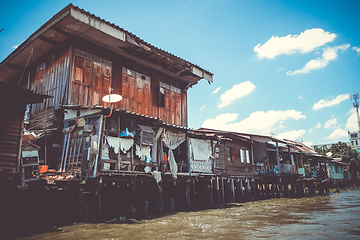 Image showing Traditional houses on Khlong, Bangkok, Thailand