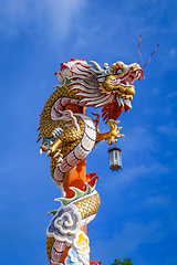 Image showing Dragon statue in Wat Phanan Choeng, Ayutthaya, Thailand