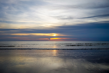 Image showing Nai Yang Beach at sunset, Phuket, Thailand