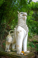 Image showing White statue in Wat Palad temple, Chiang Mai, Thailand