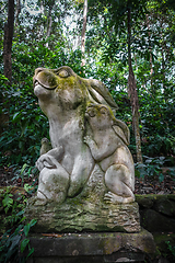 Image showing Rabbit statue in the Monkey Forest, Ubud, Bali, Indonesia