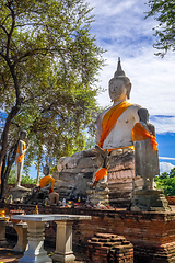 Image showing Buddha statue, Wat Lokaya Sutharam temple, Ayutthaya, Thailand