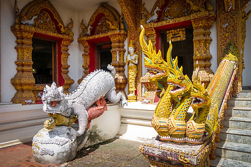 Image showing Statues in Wat Buppharam temple, Chiang Mai, Thailand