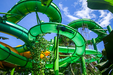 Image showing Water slides in aquapark