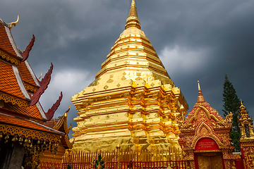 Image showing Wat Doi Suthep golden stupa, Chiang Mai, Thailand