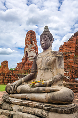 Image showing Buddha statue in Wat Mahathat, Ayutthaya, Thailand