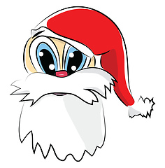 Image showing Santa Claus illustration with a long red cap and a white beard v