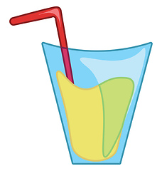 Image showing A glass of juice with straw to enjoy during warm sunny days vect