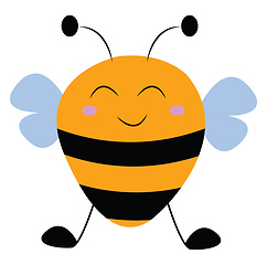 Image showing A smiling bee vector or color illustration