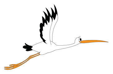 Image showing Clipart of a stock bird at flight vector or color illustration