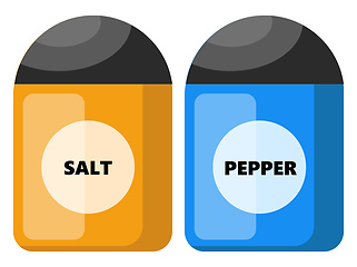 Image showing Salt and pepper vector color illustration.