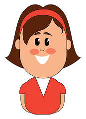 Image showing Clipart of a smiling small girl  vector or color illustration
