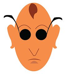 Image showing A half bald man vector or color illustration