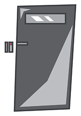 Image showing A grey metal door with digital security lock or access key butto