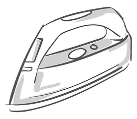 Image showing Sketch of a white-colored iron box equipped with buttons vector 