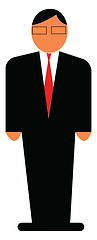 Image showing Office worker in black formal suite vector or color illustration