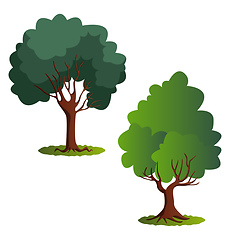 Image showing Couple of green trees vector illustration on white background