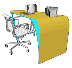 Image showing An office chair and table vector or color illustration