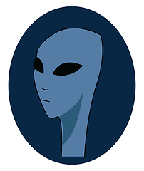 Image showing Clipart of a long neck blue alien from outer space vector color 