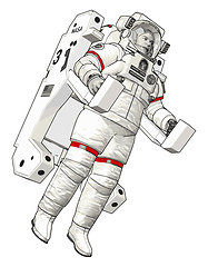 Image showing Astronaut out in space vector illustration on white background