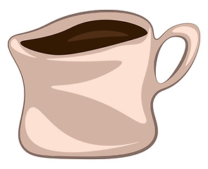 Image showing A pink coffee mug filled with the beverage vector color drawing 