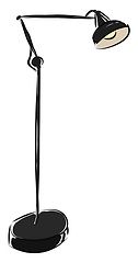 Image showing Black standing floor lamp vector illustration on white backgroun