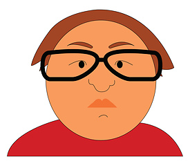 Image showing Portraite of a fat man with black eyeglasses vector illustration