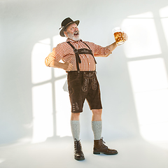 Image showing Portrait of Oktoberfest man, wearing the traditional Bavarian clothes