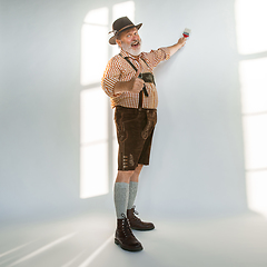 Image showing Portrait of Oktoberfest man, wearing the traditional Bavarian clothes