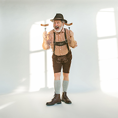 Image showing Portrait of Oktoberfest man, wearing the traditional Bavarian clothes